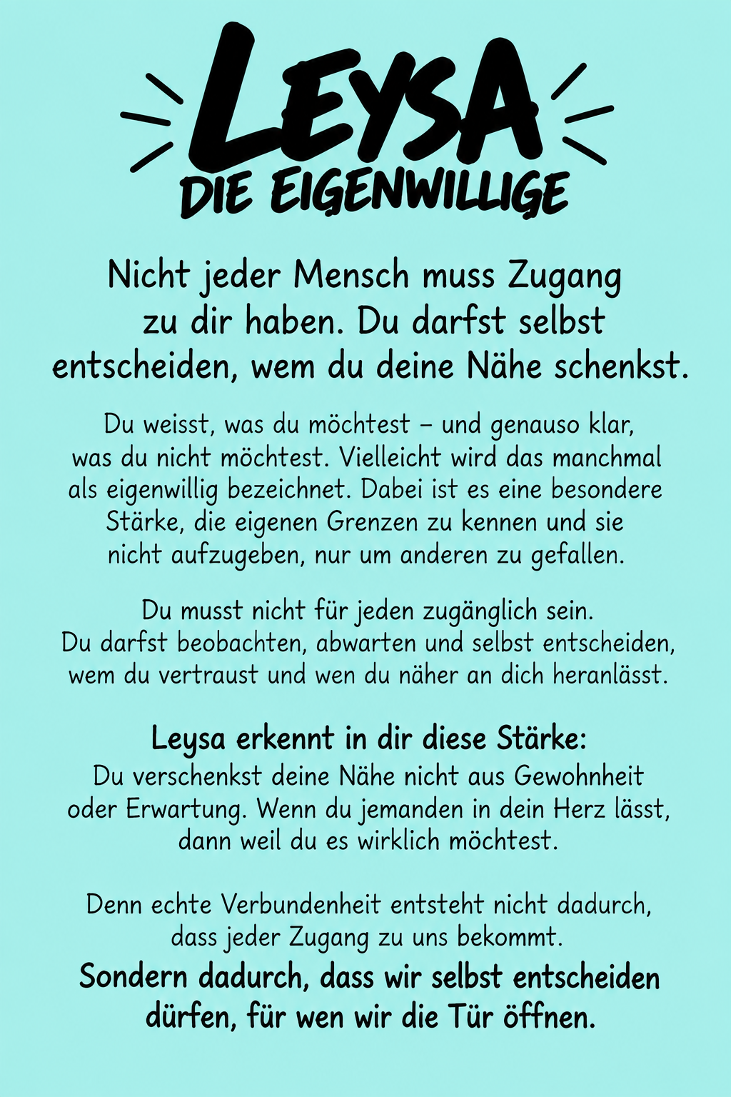 Leysas Botschaft für dich