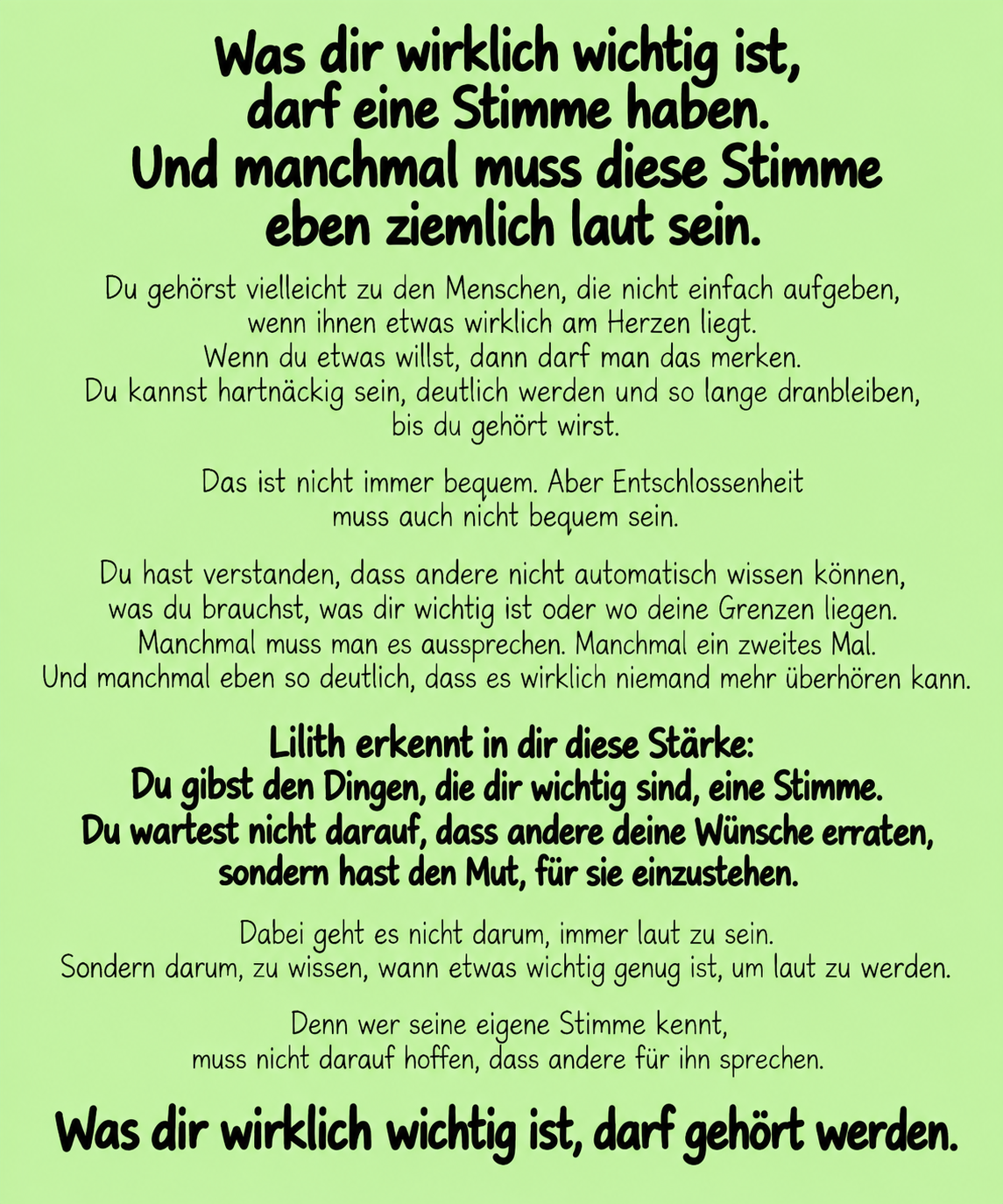 Liliths Botschaft für dich